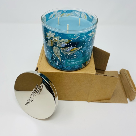 NWT Bath & Body Works Cocoa-Roasted Chestnuts 3-wick Candle 14.5 oz/60 hour burn - Picture 5 of 8